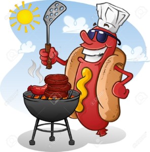 19650098-Hot-Dog-Cartoon-Character-Grilling-Burgers-Stock-Vector-barbecue-bbq-cartoon